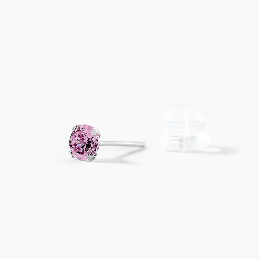 Boucles D'oreilles Puces Or Blanc Oxydes De Zirconium - Puces Femme | Marc Orian