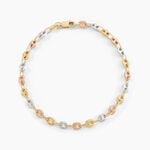 Bracelet Dami Maille Grain De Caf&eacute; Or Tricolore - Bracelets mailles Femme | Marc Orian