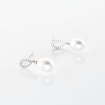 Boucles D'oreilles Pendantes Or Blanc Jessamyn Perles De Culture Oxyde - Pendantes Femme | Marc Orian