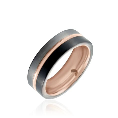 Bague Jourdan Echo Tungstene Tricolore Blanc / Rose / Noir - Bagues grosses Homme | Marc Orian