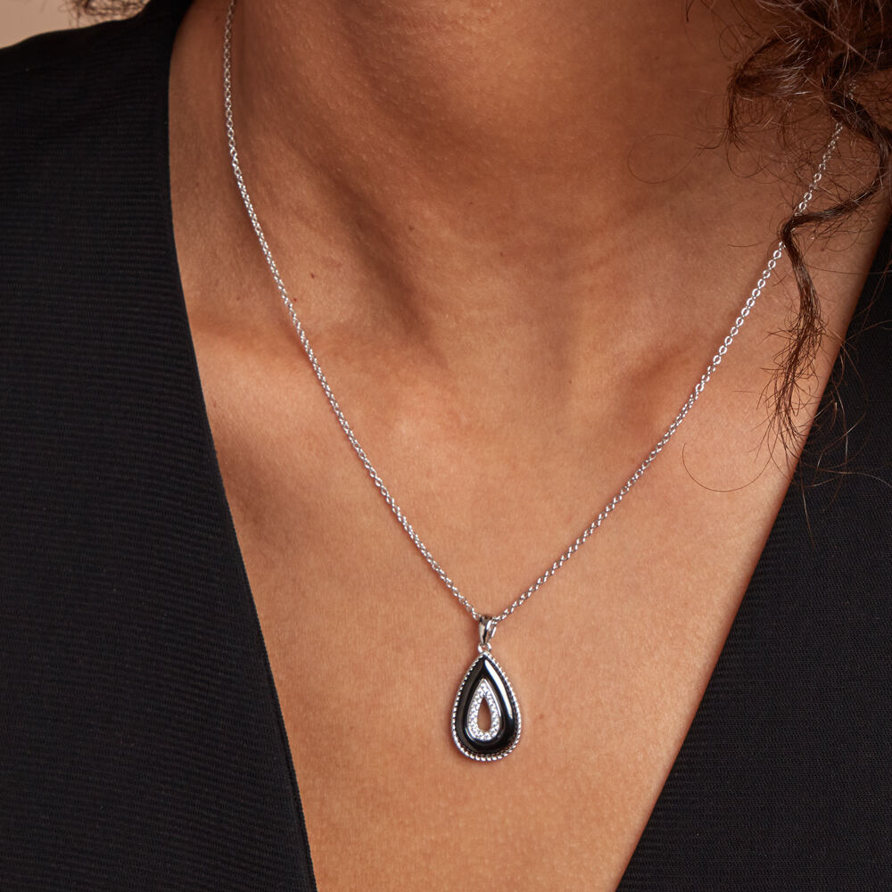 Collier Boyce Argent Blanc Céramique Oxyde De Zirconium - Colliers avec pierres Femme | Marc Orian