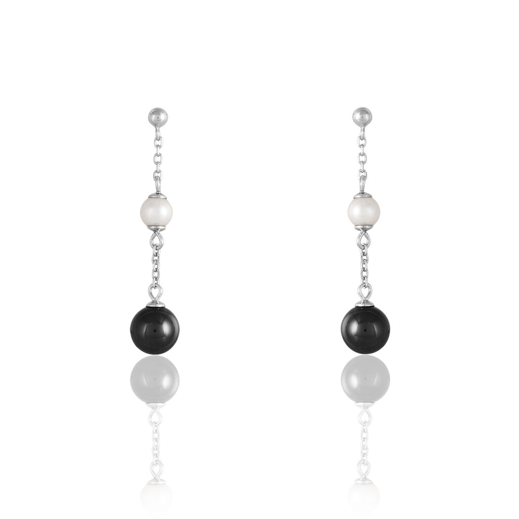Boucles D'oreilles Pendantes Lucia Cera Argent Blanc Perle De Culture - Pendantes Femme | Marc Orian