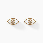 Boucles D'oreilles Puces Matiasma Or Jaune Nacre Diamant - Puces Femme | Marc Orian