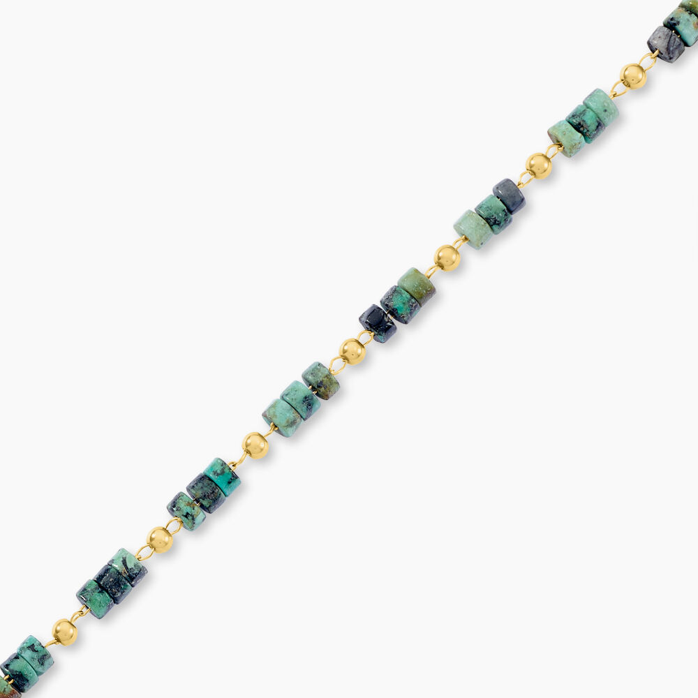 Bracelet Athena Acier Dor&eacute; Jaspe Africain - Bracelets cha&icirc;nes Femme | Marc Orian