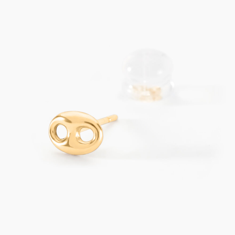 Boucles D'oreilles Puces Cara Grain De Cafe Or Jaune - Puces Femme | Marc Orian