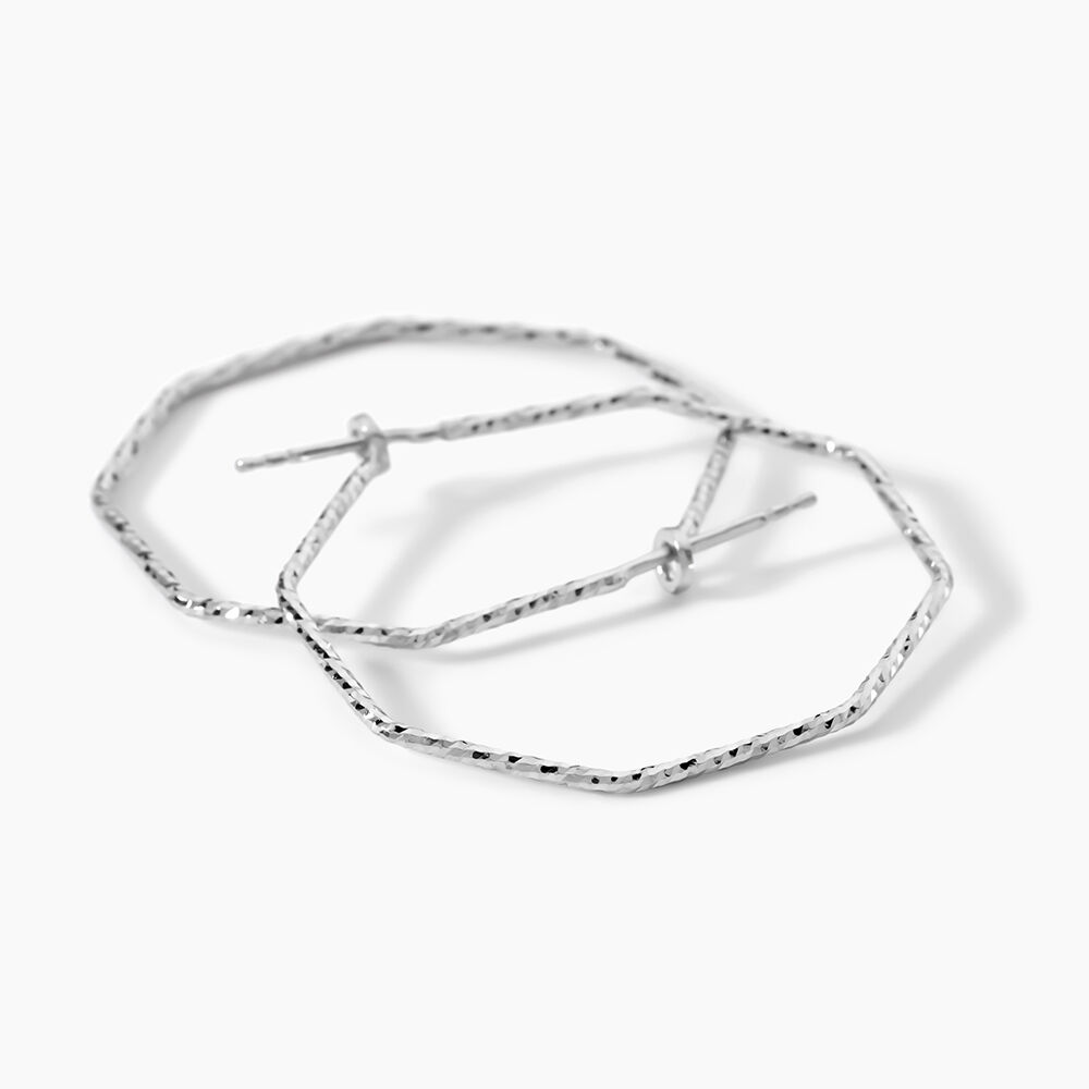 Cr&eacute;oles Ursula Argent Blanc - Cr&eacute;oles Femme | Marc Orian