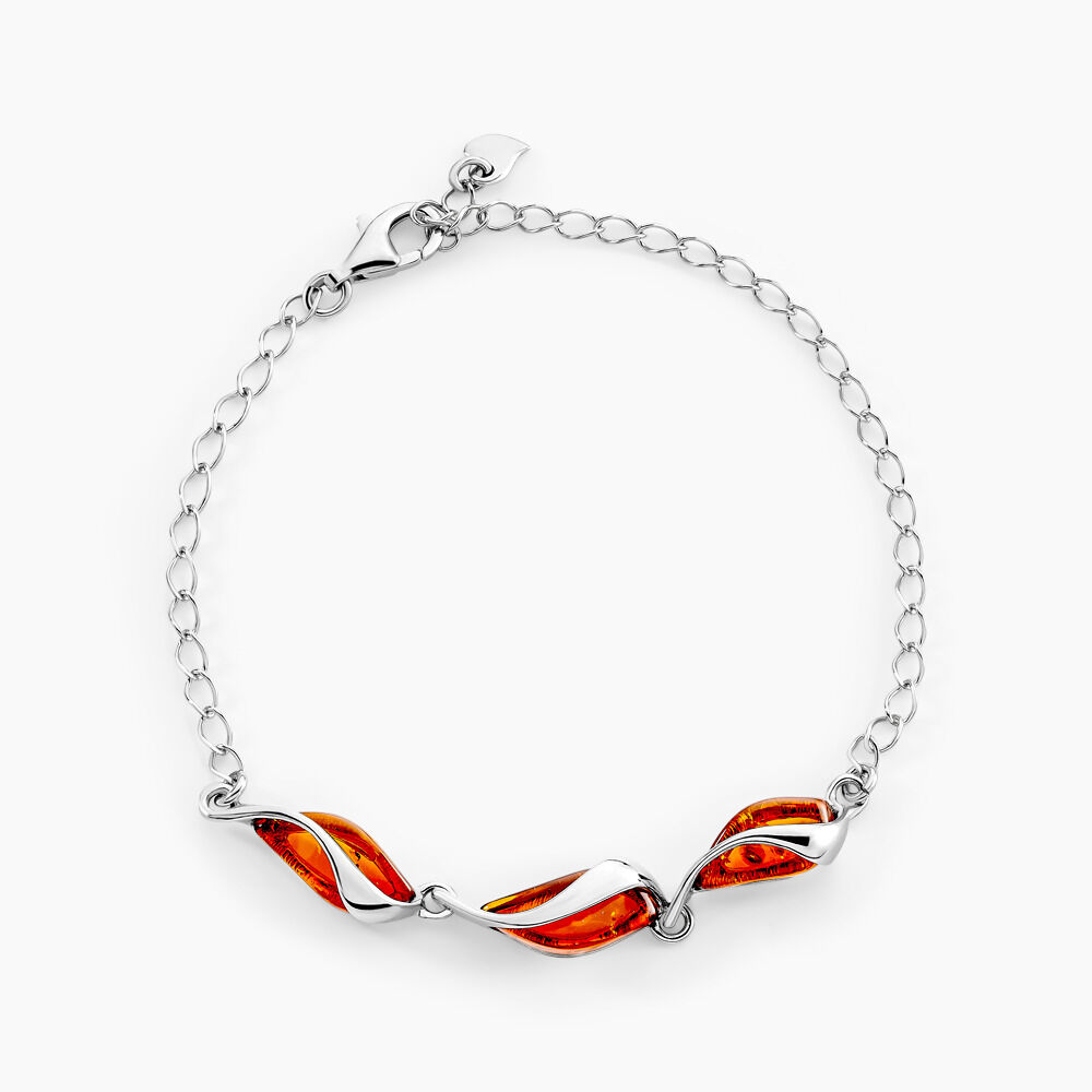 Bracelet Argent Blanc Eve-liseae Ambre - Bracelets chaînes Femme | Marc Orian