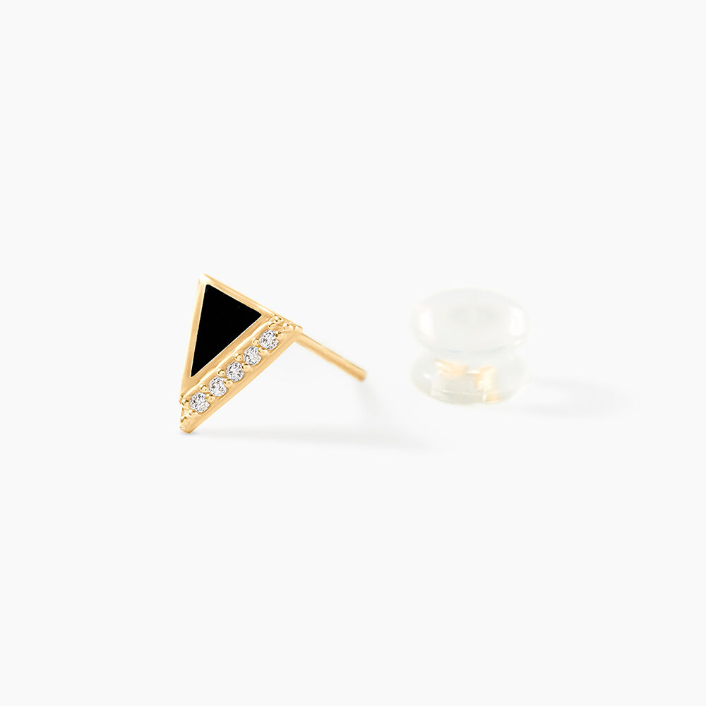 Boucles D'oreilles Puces Seymour Or Jaune Oxyde De Zirconium - Puces Femme | Marc Orian