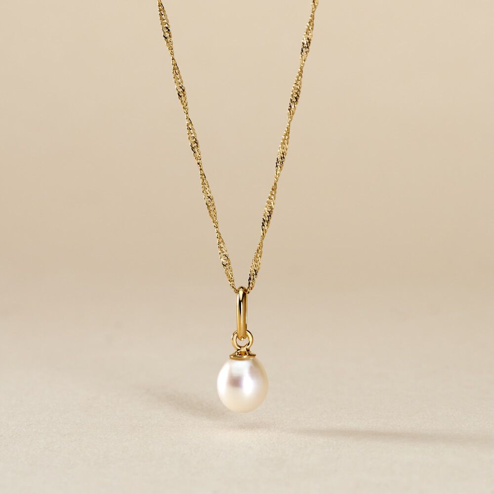 Pendentif Yoela Or Jaune Perle De Culture - Parures de mariage Femme | Marc Orian
