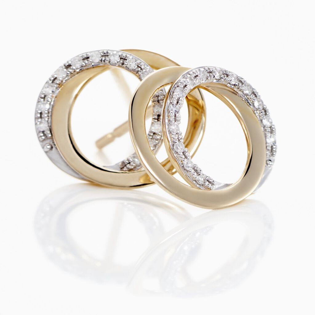 Boucles D'oreilles Or Jaune Tresha Diamants - Boucles d'oreilles pierres précieuses Femme | Marc Orian