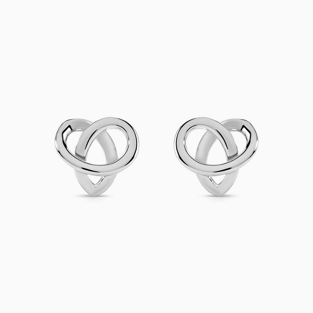 Boucles D'oreilles Puces Shainy Argent Blanc - Puces Femme | Marc Orian