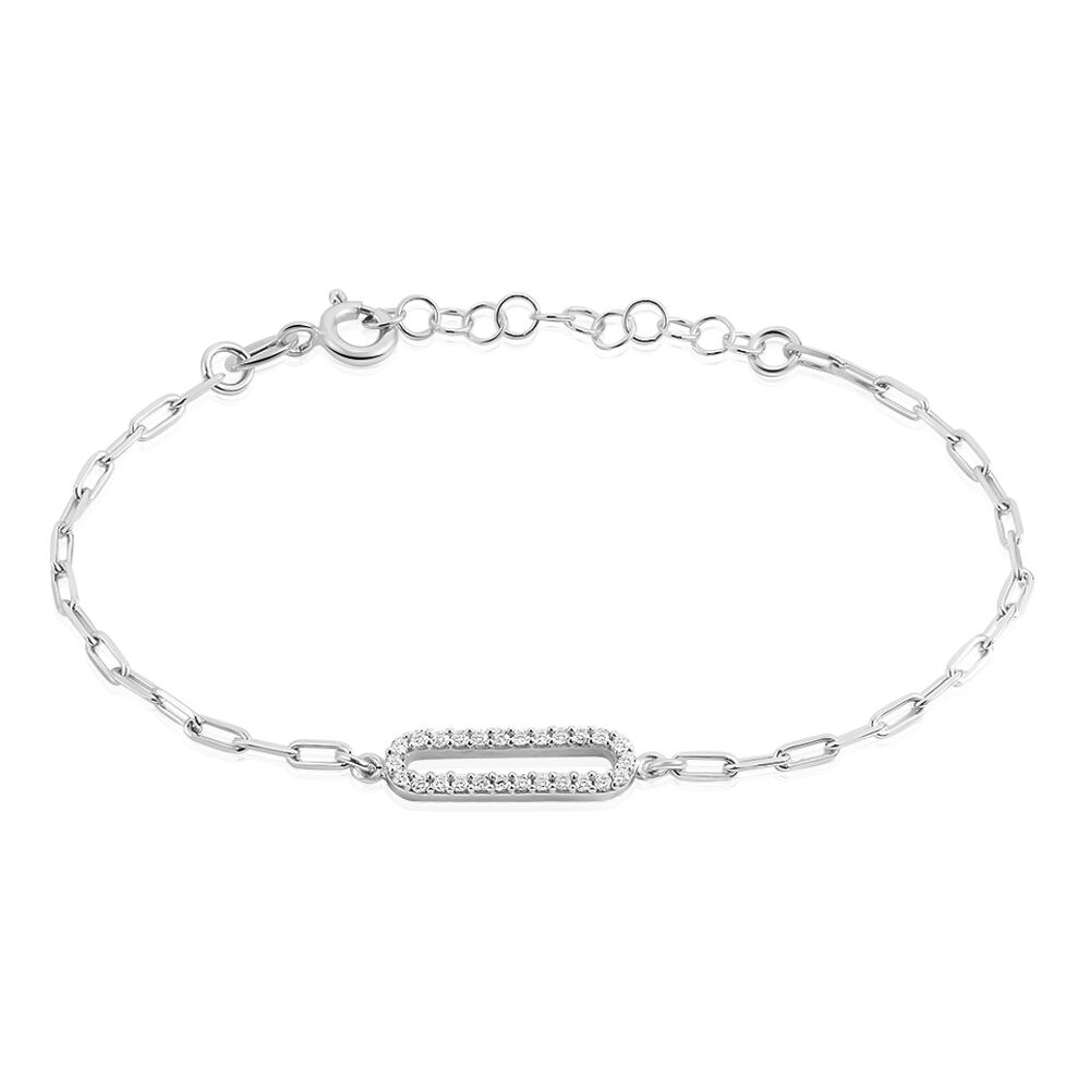 Bracelet Isabel Argent Blanc Oxyde De Zirconium - Bracelets chaînes Femme | Marc Orian