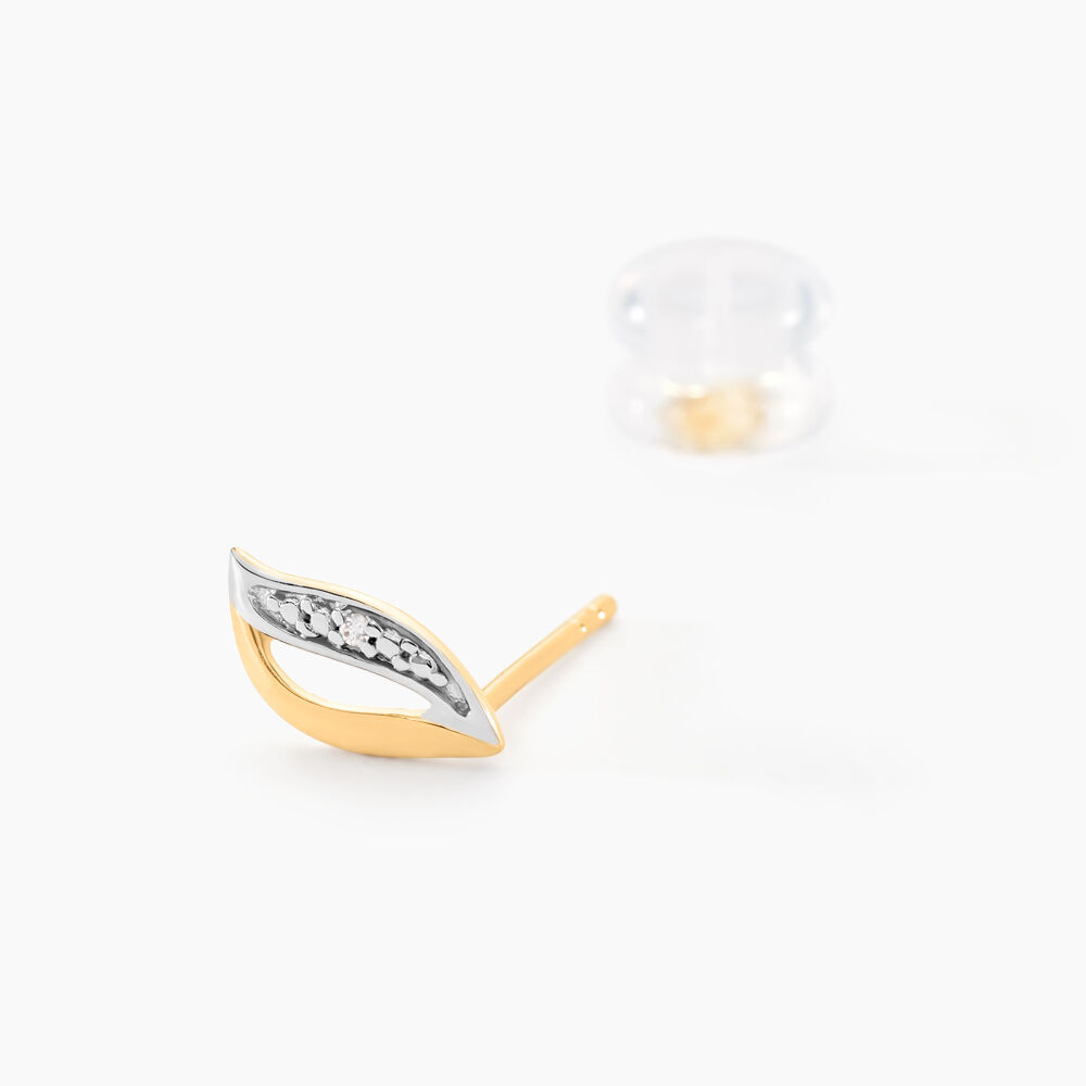 Boucles D'oreilles Puces Smeralda Or Jaune Diamant - Puces Femme | Marc Orian