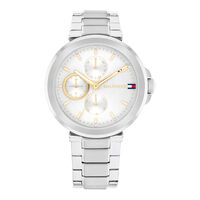 cadran argenté fond blanc bracelet acier argenté