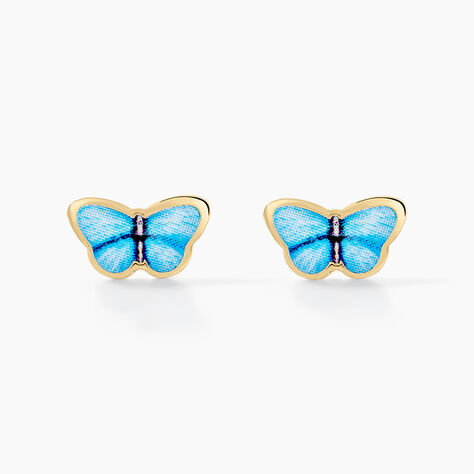 Boucles D'oreilles Puces Sulivia Papillon Or Jaune - Puces Enfant | Marc Orian