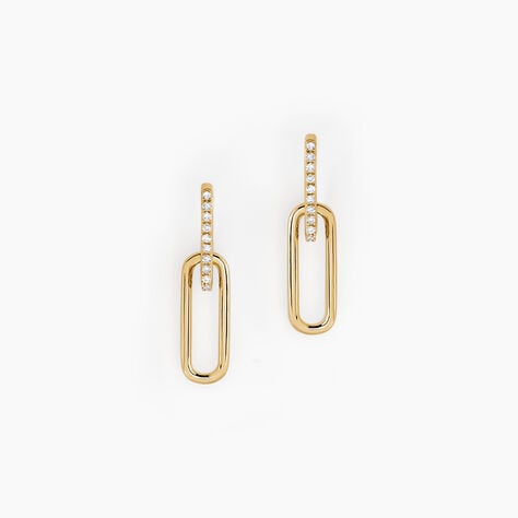 Boucles D'oreilles Pendantes Liaisons Precieuses Or Jaune Diamant - Pendantes Femme | Marc Orian