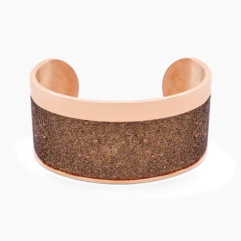 Bracelet Manchette Ouvert Acier Rose Carron - Bijoux fantaisie Femme | Marc Orian