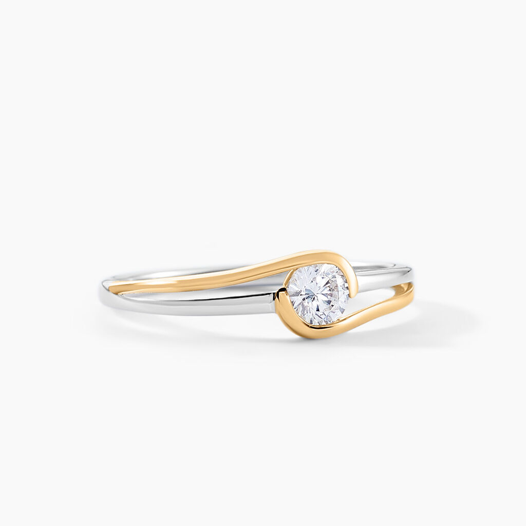 Bague Evora Or Jaune Oxyde De Zirconium - Solitaires Femme | Marc Orian