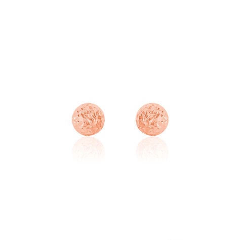Boucles D'oreilles Puces Fidelia Boule Diamantee Or Rose - Puces Femme | Marc Orian