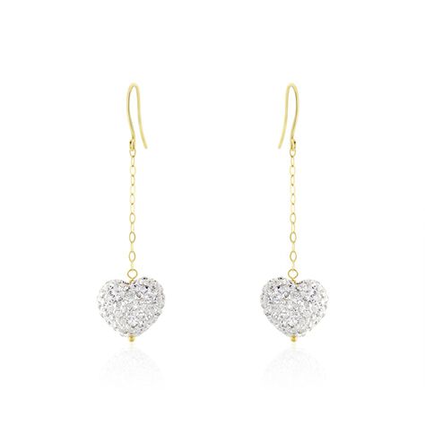 Boucles D'oreilles Pendantes Messaouda Or Jaune Strass - Pendantes Femme | Marc Orian
