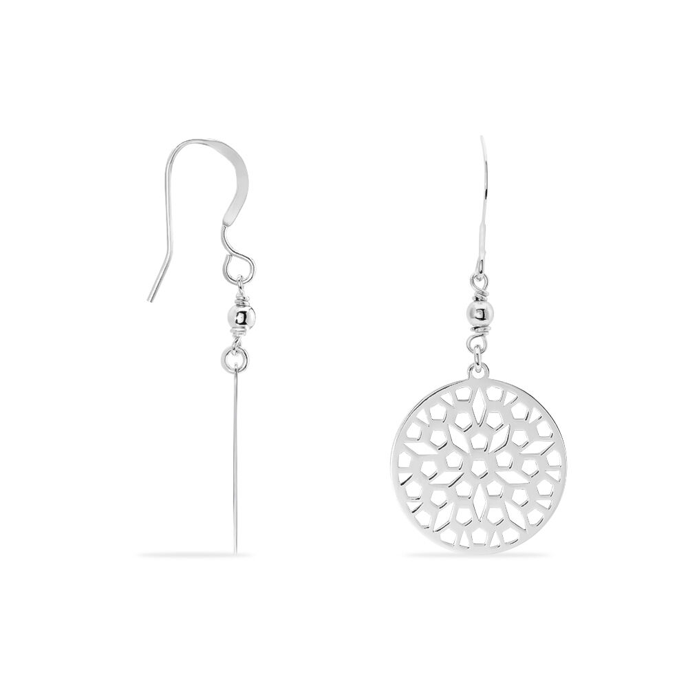 Boucles D'oreilles Pendantes Penelope Argent Blanc - Pendantes Femme | Marc Orian