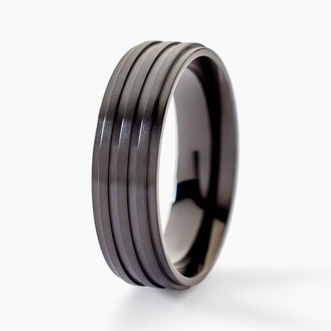 Bague Rico Acier Noir - Bagues grosses Homme | Marc Orian