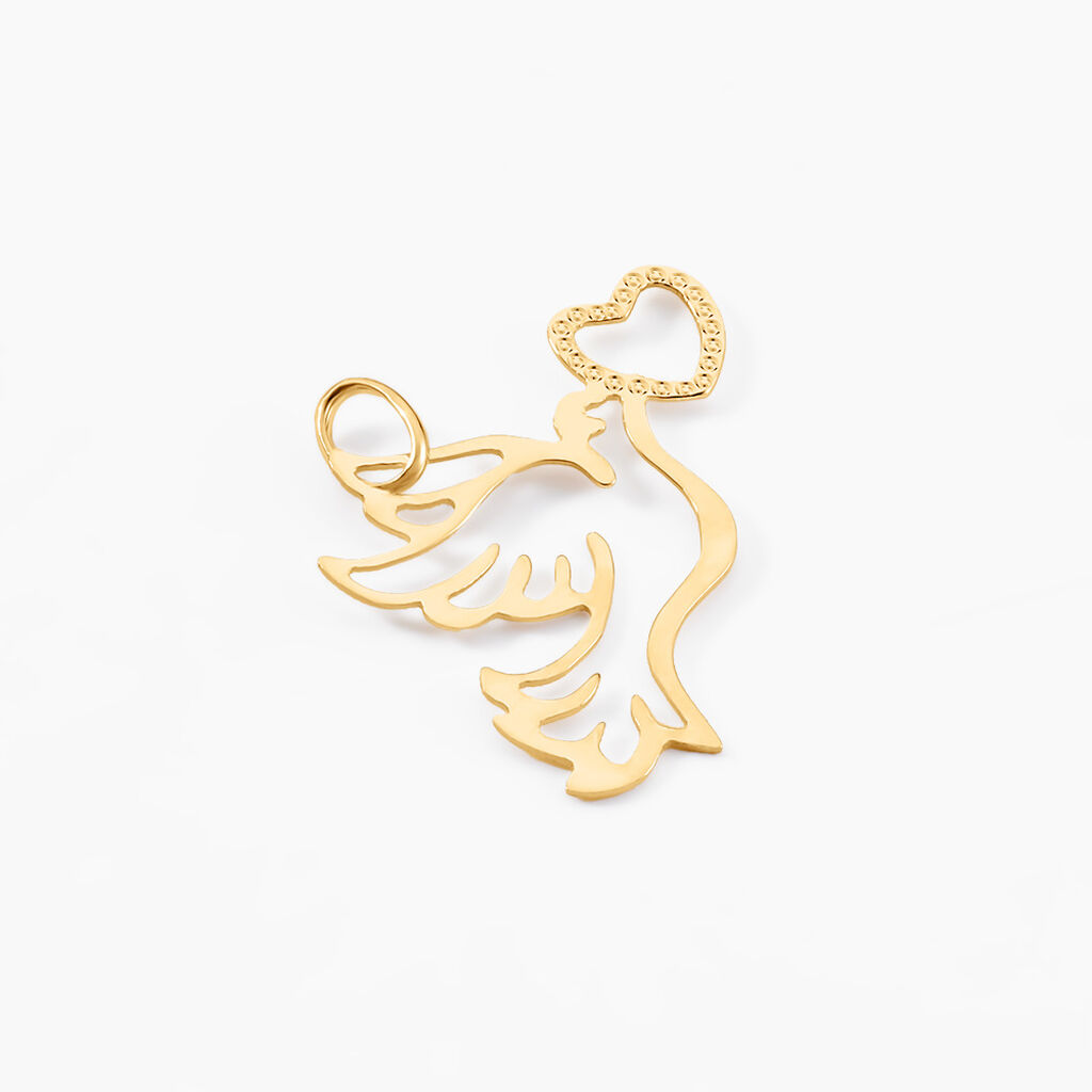Pendentif Guecha Colombe Et Coeur Or Jaune - Pendentifs Femme | Marc Orian