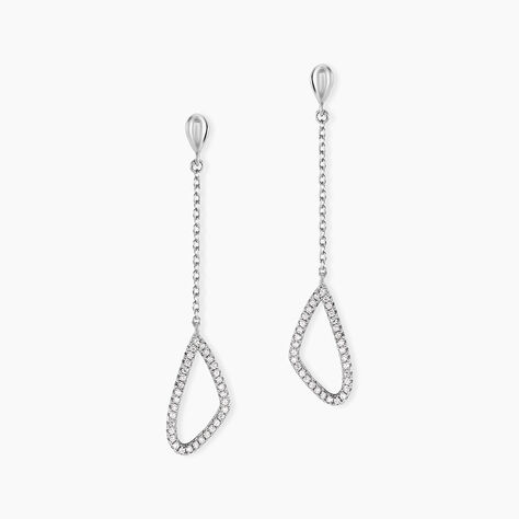Boucles D'oreilles Pendantes Rosemay Argent Blanc Oxyde De Zirconium - Nouveautés Femme | Marc Orian