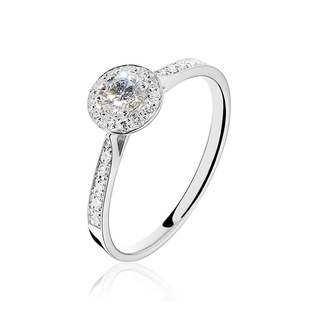 Bague Albane Or Blanc Diamant - Solitaires Femme | Marc Orian