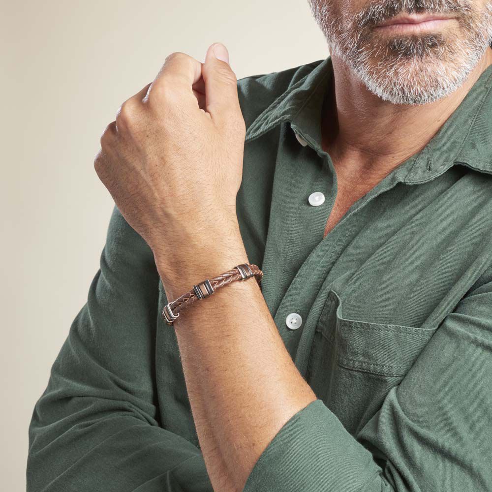 Bracelet Clark Acier Blanc - Bracelets cuir Homme | Marc Orian