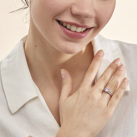 Bague Solitaire Anthyme Or Blanc Oxyde De Zirconium - Bagues Solitaire Femme | Marc Orian