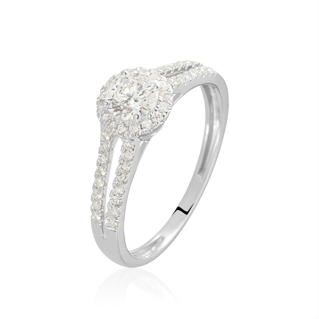Bague Sosanna Platine Blanc Diamant Synthétique - Solitaires Femme | Marc Orian