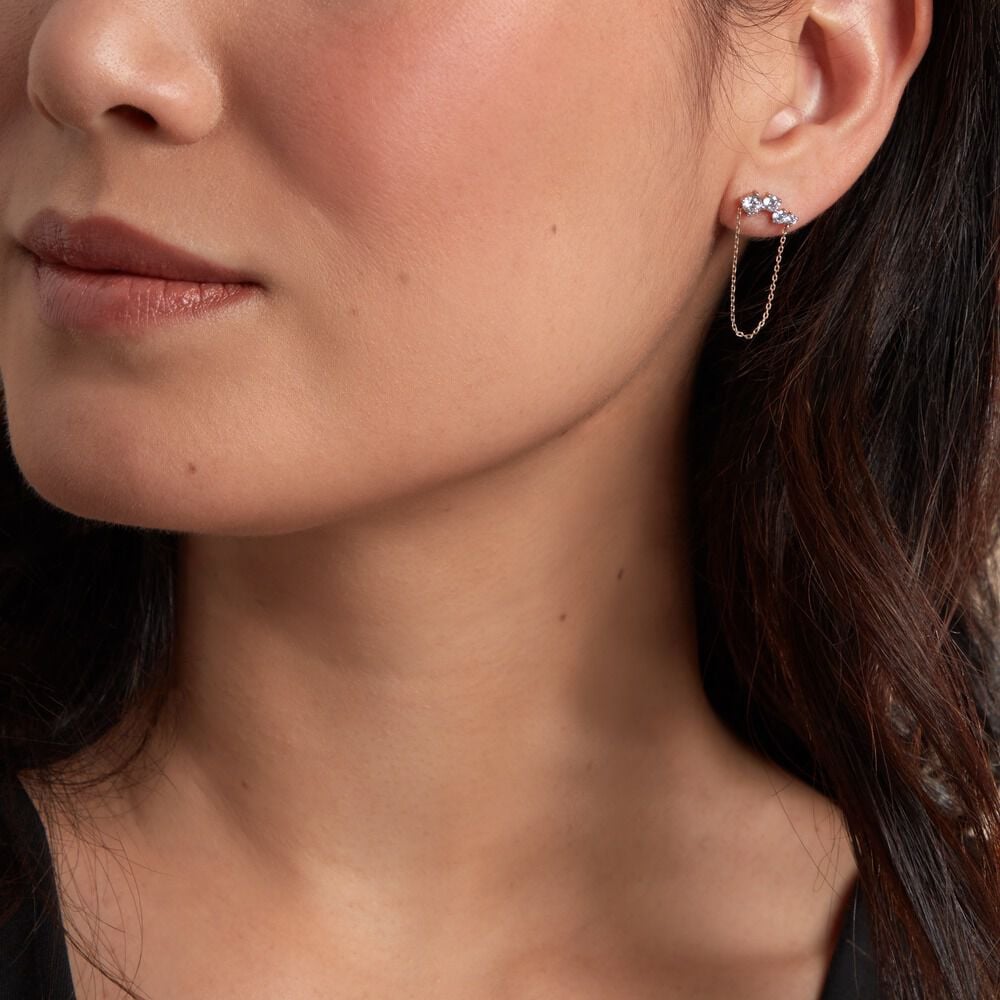 Bijoux D'oreilles Ethere Or Jaune Oxyde De Zirconium - Piercings d'oreilles Femme | Marc Orian