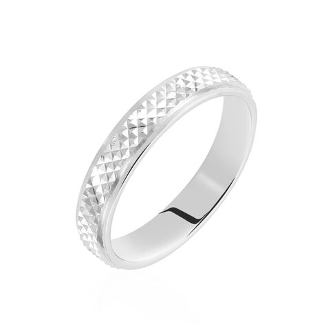 Alliance Onenn Ruban Plat Argent Blanc - Alliances duo Famille | Marc Orian