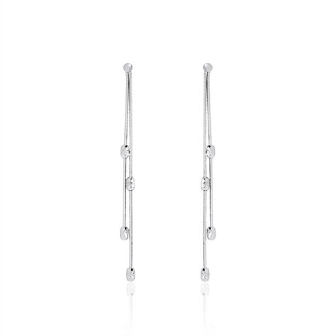 Boucles D'oreilles Pendantes Linda Argent Blanc - Pendantes Femme | Marc Orian