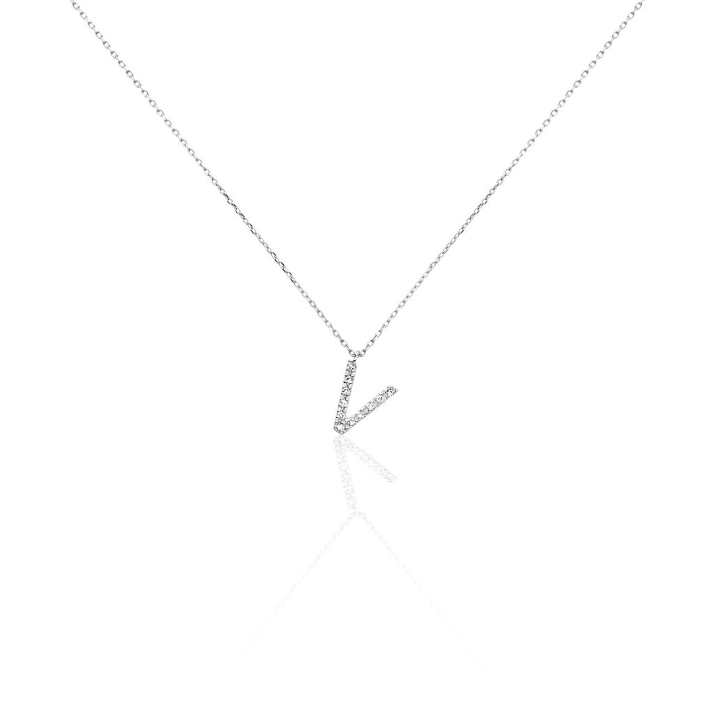 Collier Oran Or Blanc Diamant - Colliers avec pierres Femme | Marc Orian