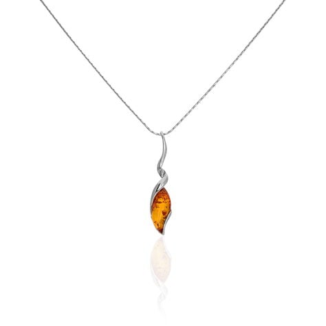 Collier Argent Blanc Milliana Ambre - Colliers avec pierres Femme | Marc Orian