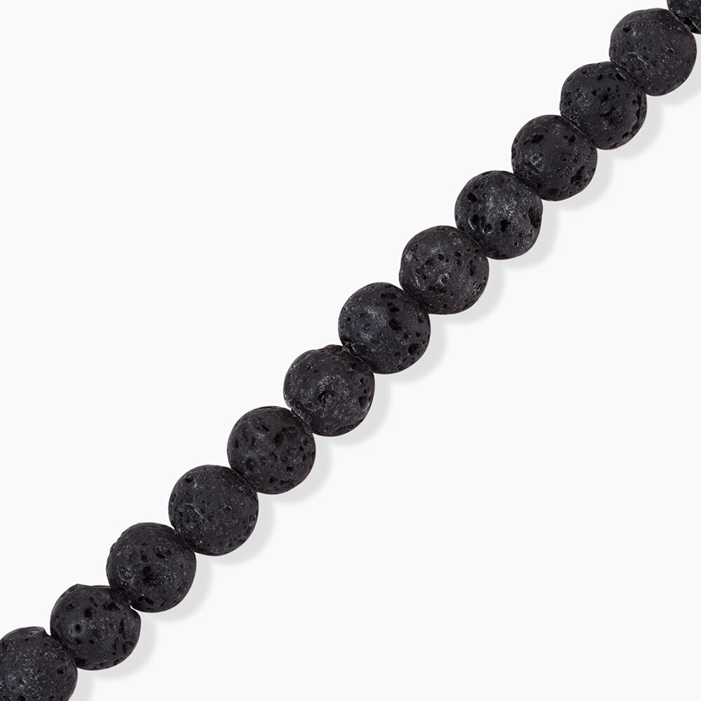 Bracelet Phebus Him Cordon Noir Pierre De Lave - Bracelets cordons Homme | Marc Orian