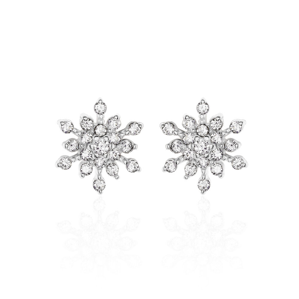Boucles D'oreilles Puces Effie Argent Blanc Oxyde De Zirconium - Puces Femme | Marc Orian