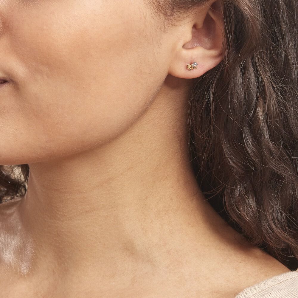 Boucles D'oreilles Puces Bartholomee Papillon Or Jaune - Puces Femme | Marc Orian