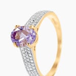 Bague Solitaire Crista Or Jauneamethyste Et Oxyde - Bagues pierres fines Femme | Marc Orian