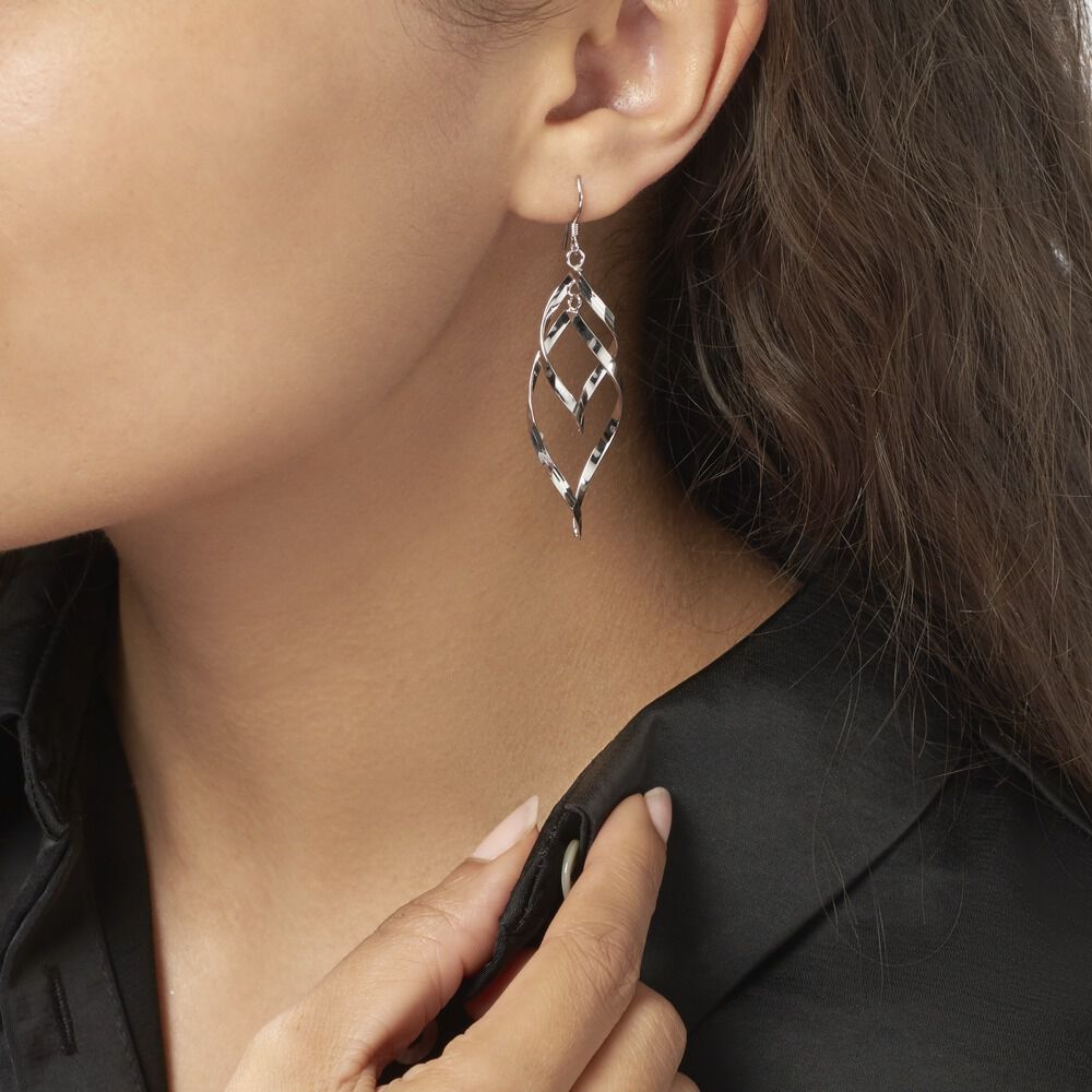 Boucles D'oreilles Pendantes Lisi Argent Blanc - Pendantes Femme | Marc Orian