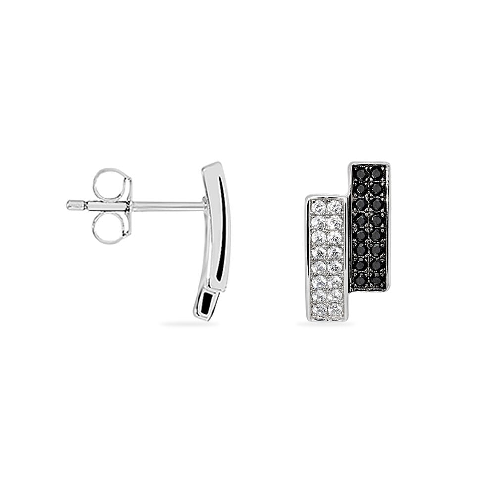 Boucles D'oreilles Puces Ouarida Argent Blanc Oxyde De Zirconium - Puces Femme | Marc Orian