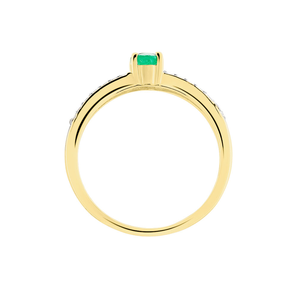 Bague Carlton Or Jaune Emeraude Diamant - Bagues vintage Femme | Marc Orian