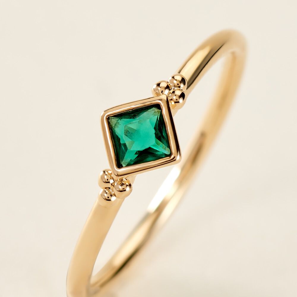 Bague Chepo Plaqué Or Jaune Spinelle Synthétique - Bagues de promesse Femme | Marc Orian