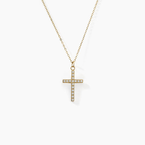 Collier Acier Doré Cristal - Colliers avec pierres Femme | Marc Orian