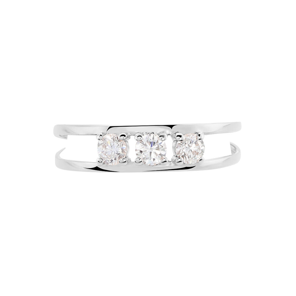 Bague Ludivine Or Blanc Oxyde De Zirconium - Bagues fiançailles Femme | Marc Orian