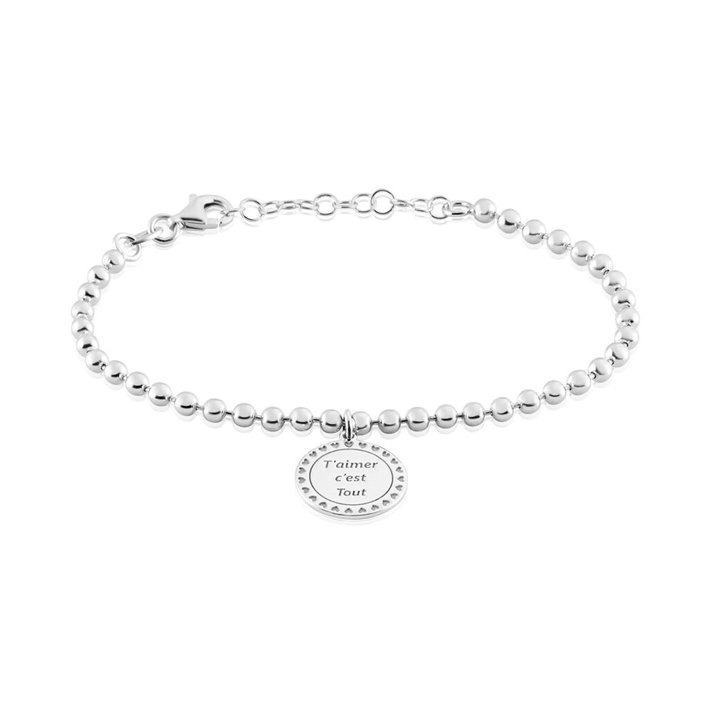 Bracelet Shamsi Argent Blanc - Bracelets Medailles Femme | Marc Orian