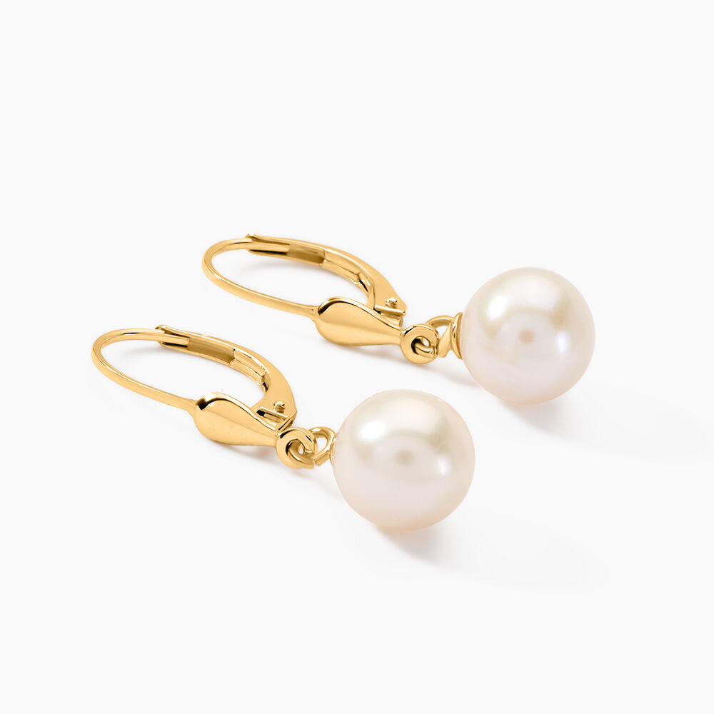 Boucles D'oreilles Pendantes Cecilius Or Jaune Perle De Culture - Pendantes Femme | Marc Orian