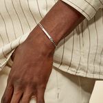Bracelet Identit&eacute; Argent Blanc Casper - Gourmettes Homme | Marc Orian